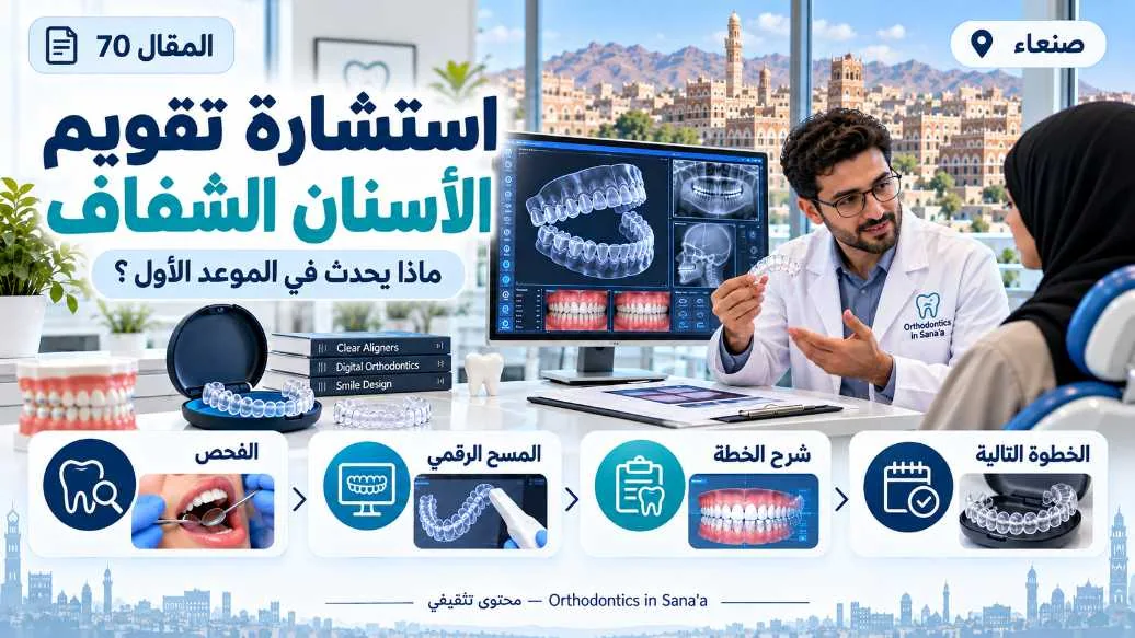 استشارة تقويم الأسنان الشفاف في صنعاء: ماذا يحدث في الموعد الأول؟
