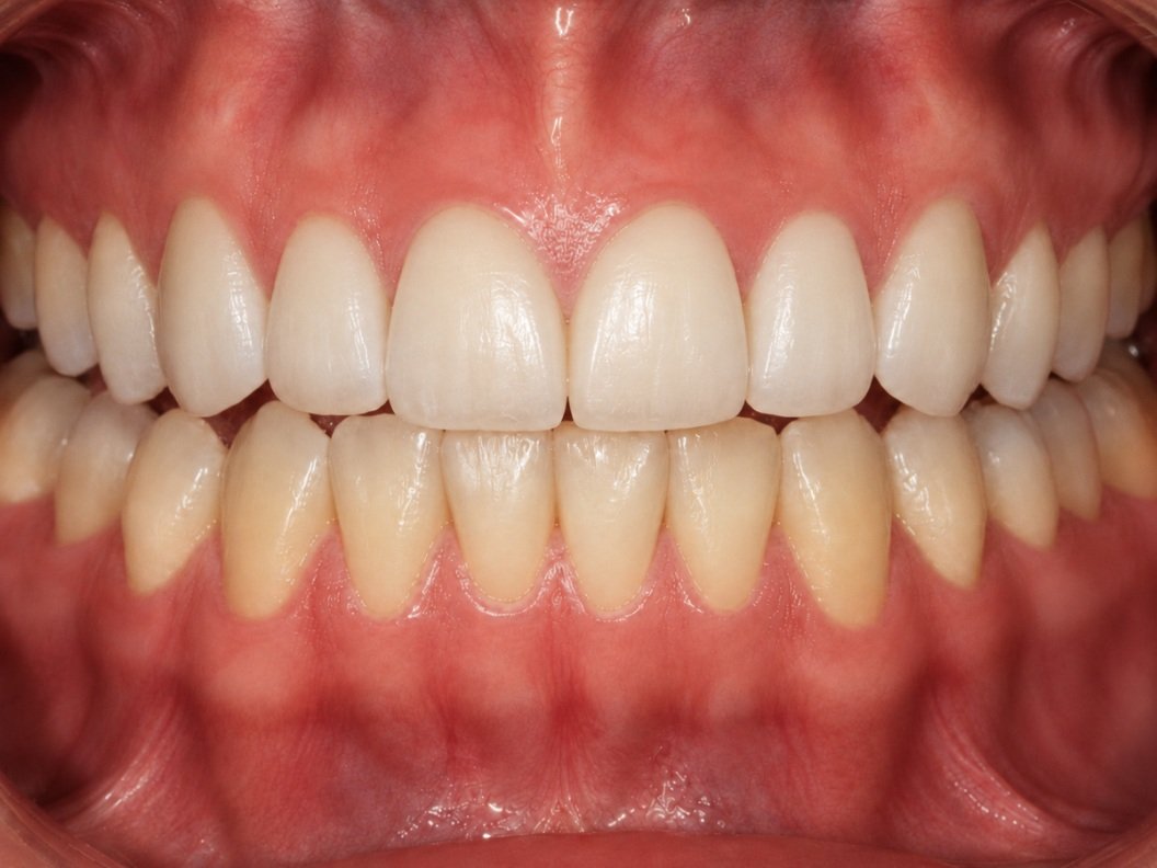 بعد العلاج - ترميمات تجميلية لتحسين شكل الأسنان الأمامية