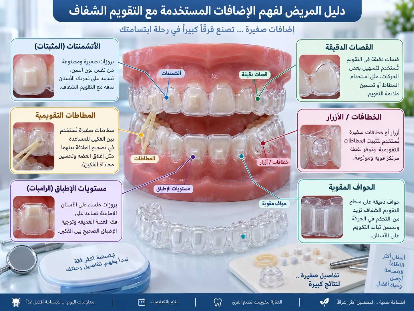 دليل المريض لفهم الإضافات المستخدمة مع التقويم الشفاف