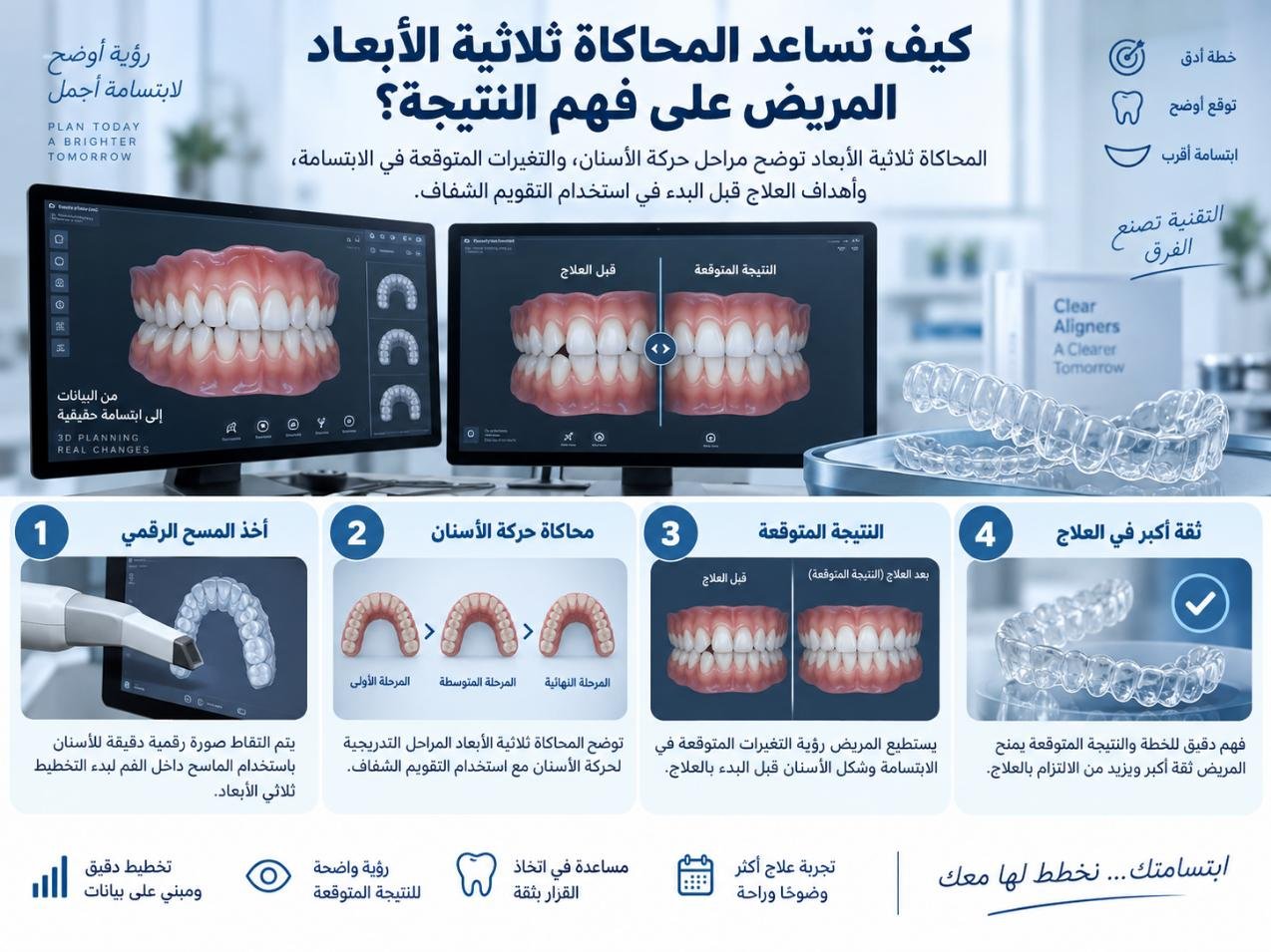 كيف تساعد المحاكاة ثلاثية الأبعاد المريض على فهم النتيجة؟