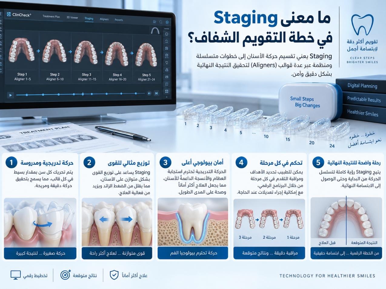 ما معنى Staging في خطة التقويم الشفاف؟