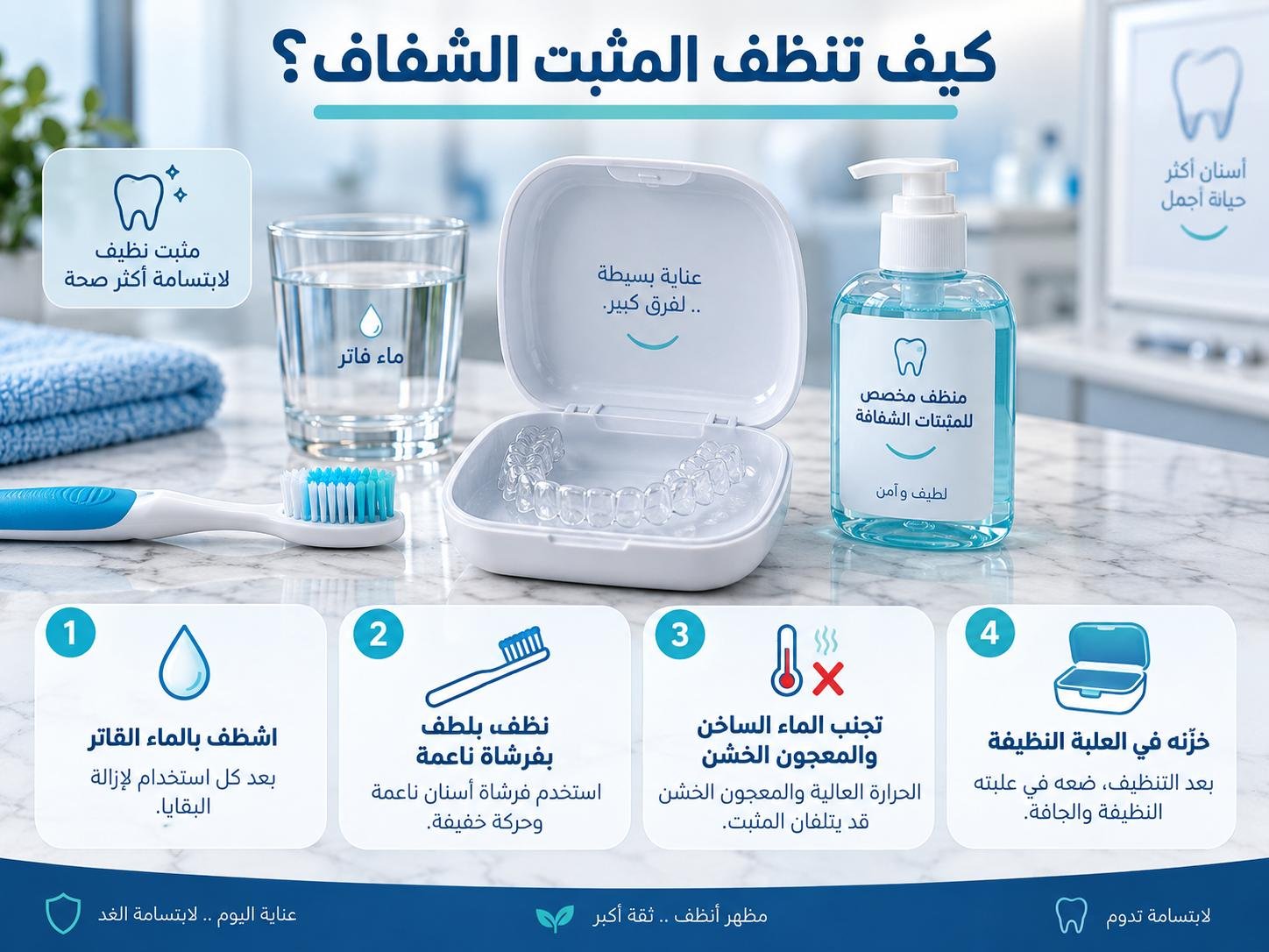 كيف تنظف المثبت الشفاف؟