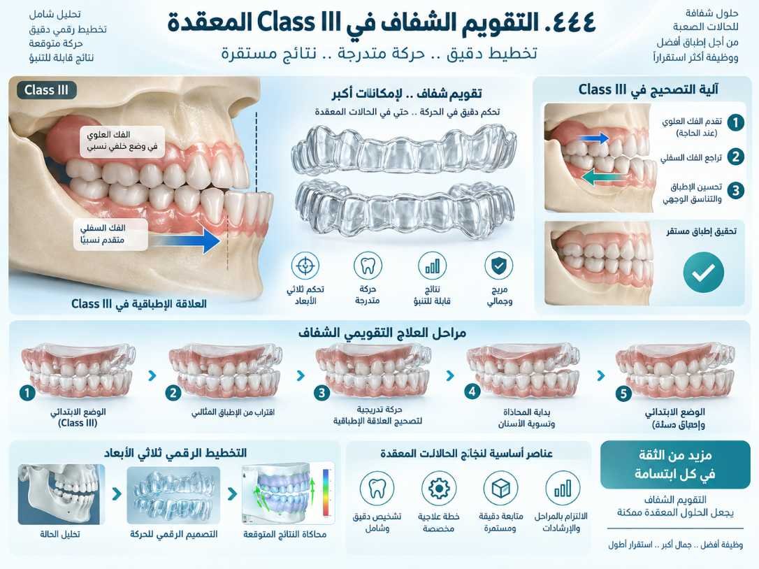 التقويم الشفاف في Class III المعقدة