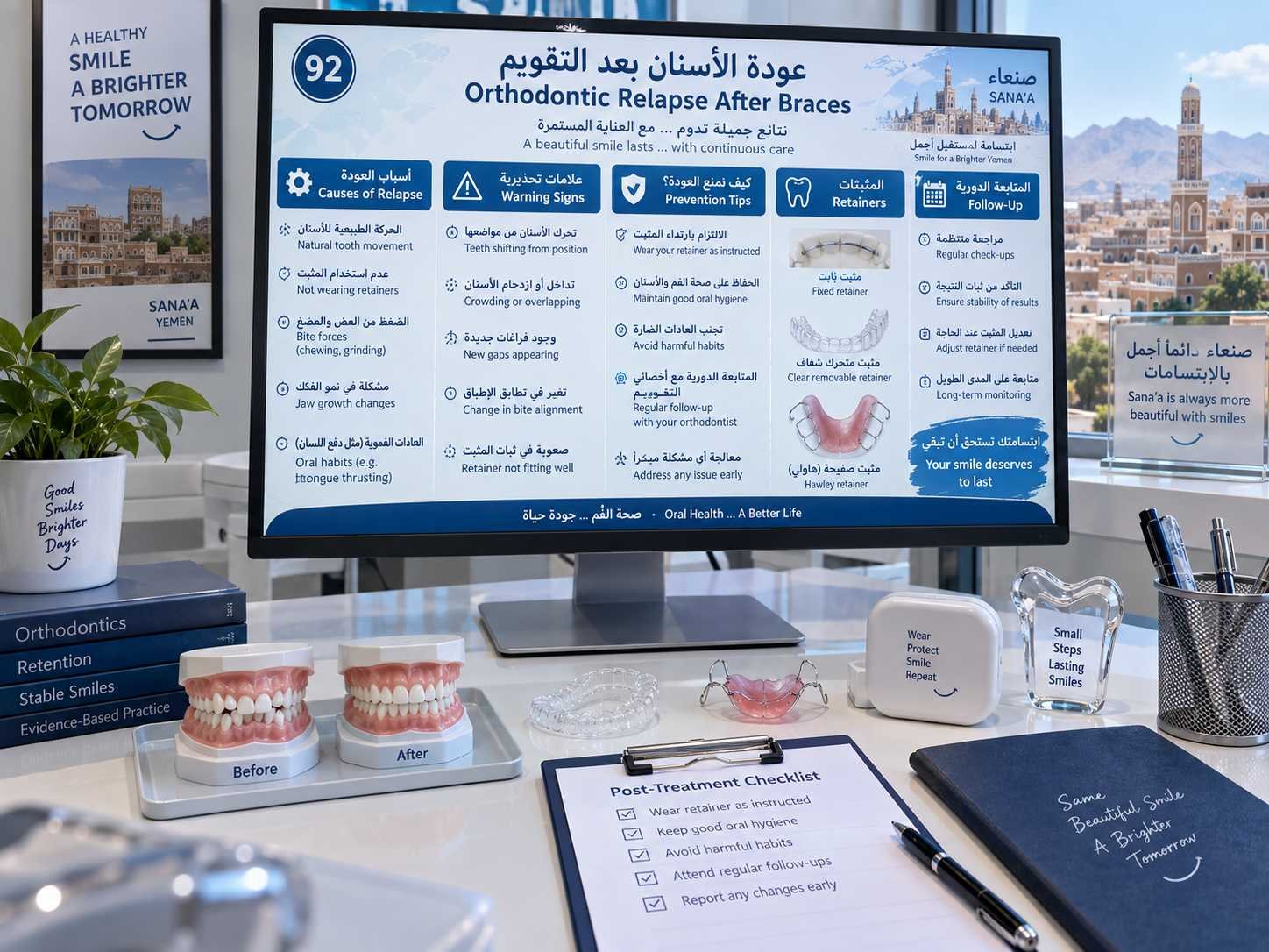 مثبت الأسنان الثابت: الاستخدامات والخطوات والعناية