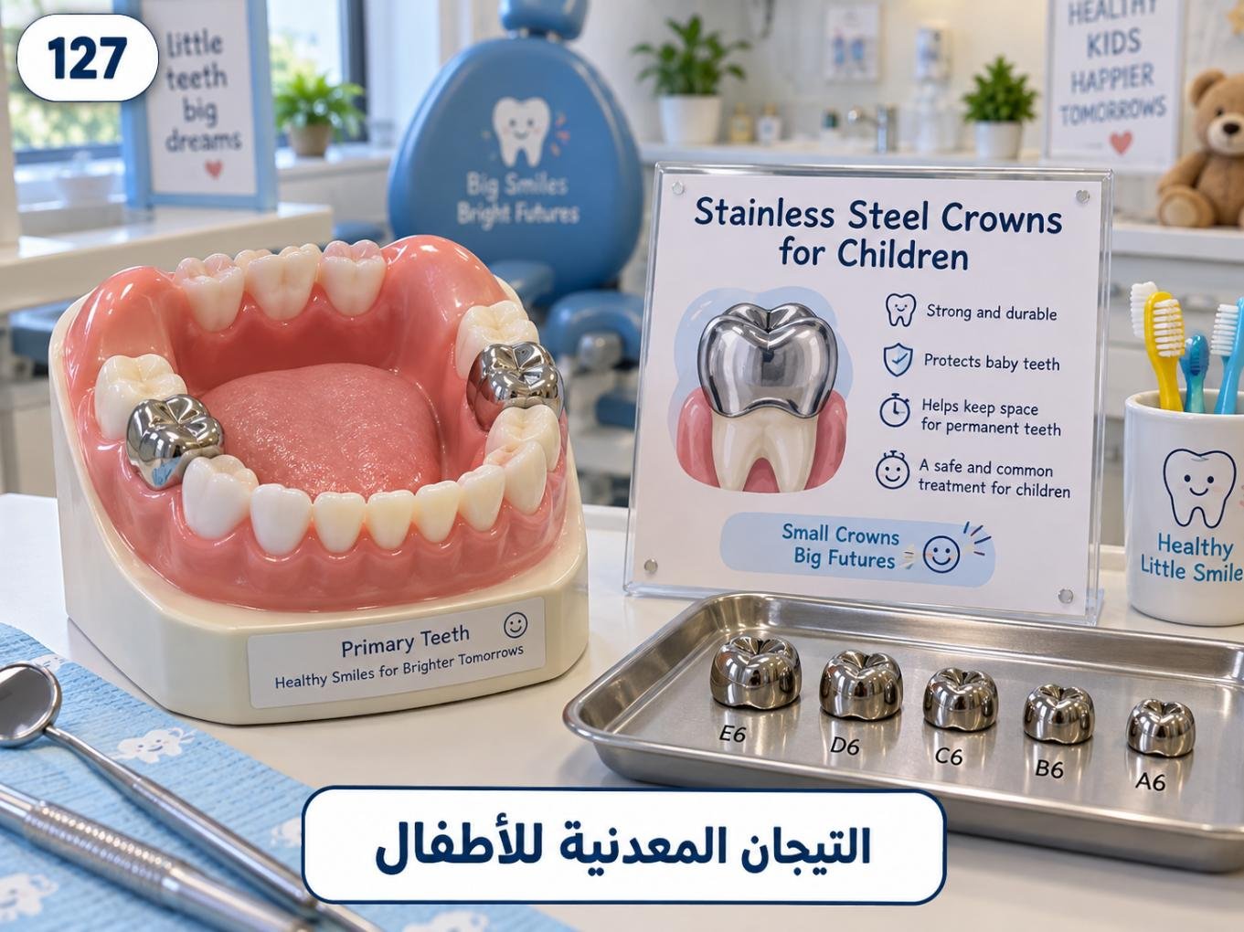 التيجان المعدنية للأطفال: متى تُستخدم وما فوائدها وحدودها؟